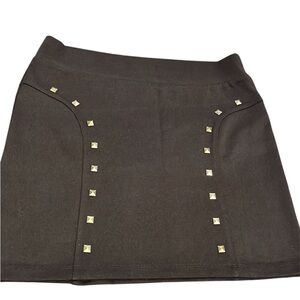 Charlotte Russe Studded Black Wide Waistband Mini Skirt Size L